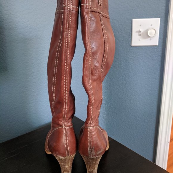 Women's brown leather boots size 8.5 Mark Fisher - Picture 2 of 7